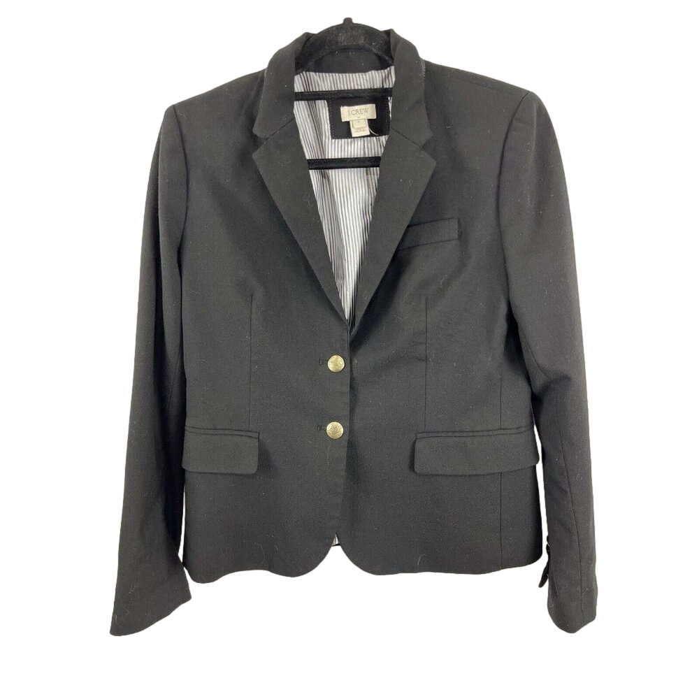J. Crew Black Schoolboy Blazer Women's Size 8 Preppy Academia College